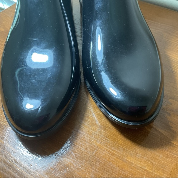 Sam Edelman Womens Black Almond Toe Pull On Ankle Chelsea Rain Boots Size 11 EUC - Picture 8 of 9